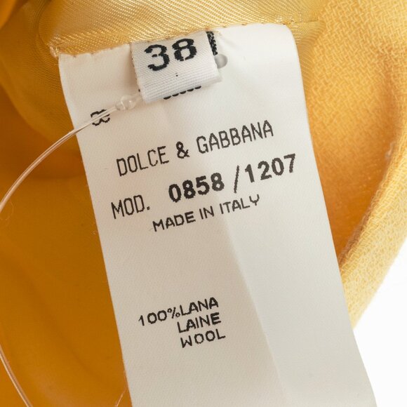 Dolce & Gabbana Yellow Wool-Crepe Stripe Sleeveless Top - Picture 8 of 9